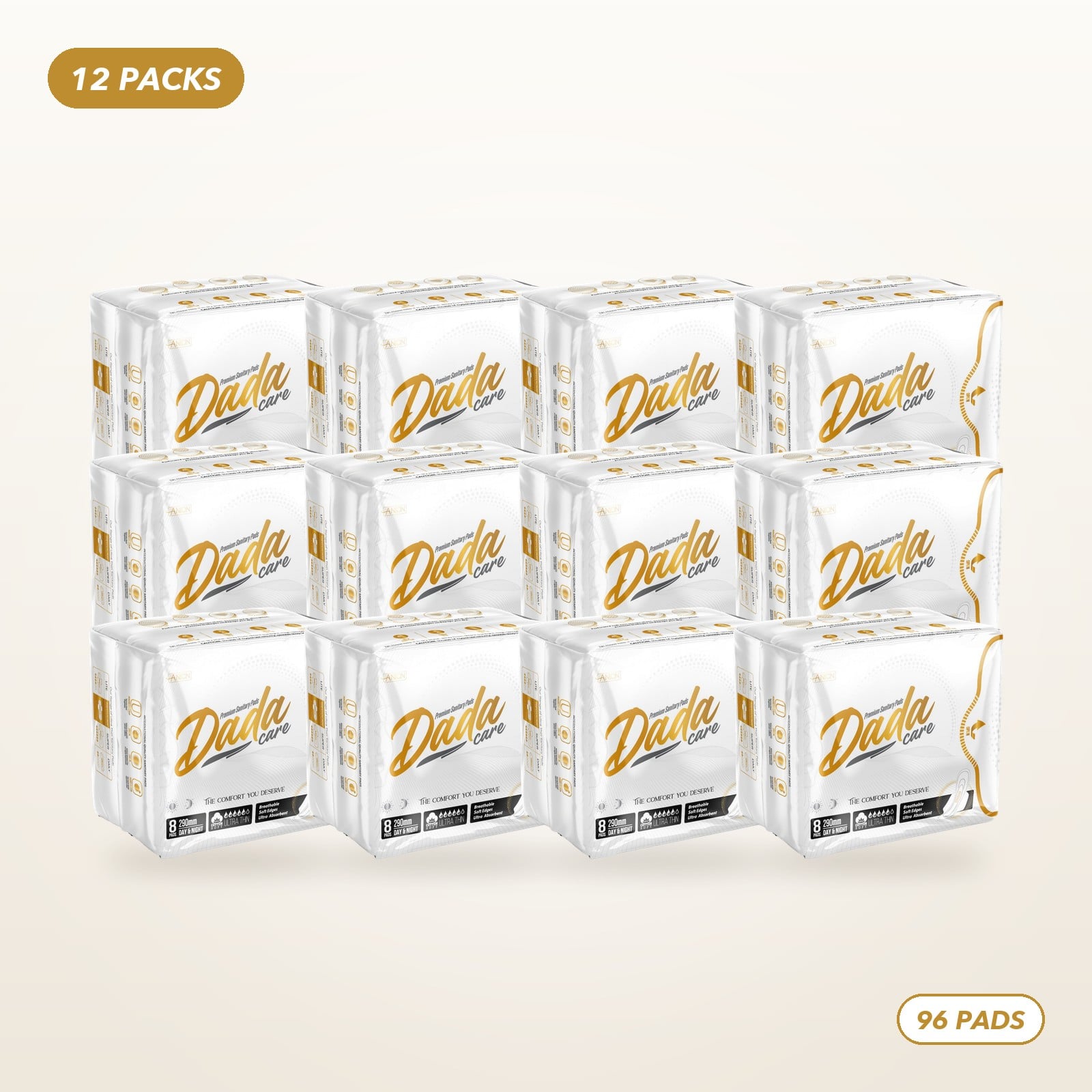 Dadacare Premium Pads with Wings 290mm â 12 Pack